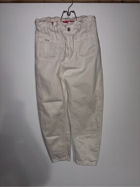 ZARA Women's Cream Slim Straight Jeans